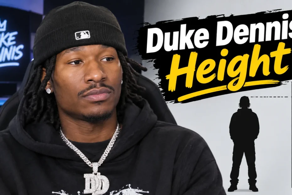 Duke Dennis height chart showing his estimated height of approximately 6 feet 0 inches