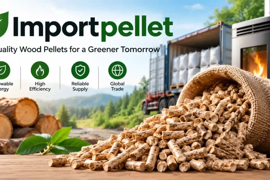 Importpellet wood pellets for renewable energy and sustainable heating solutions.
