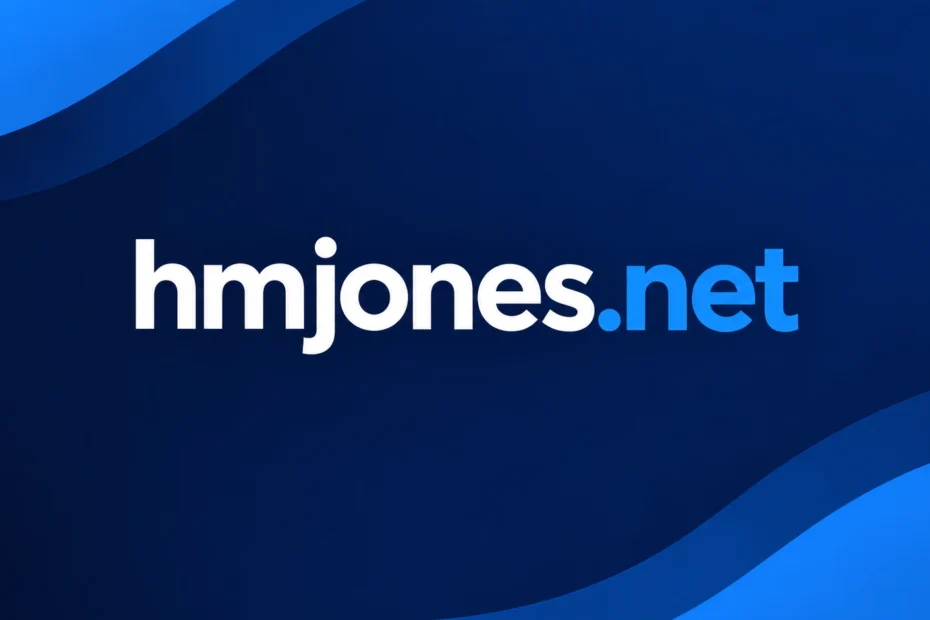 hmjones.net featured image with a modern blue and navy design