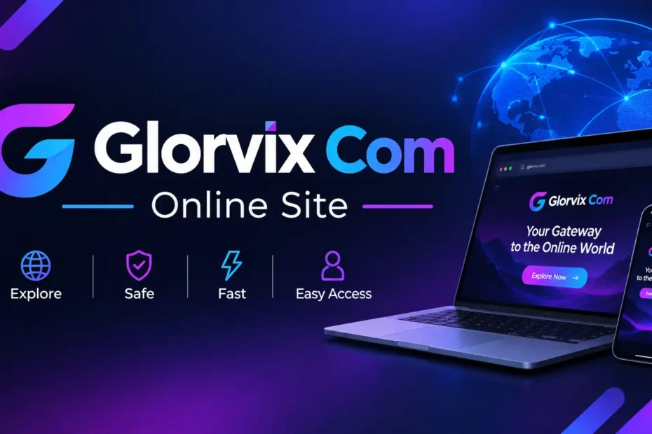 Glorvix Com Online Site: Your Full 2025 User Guide 1 Glorvix Com Online Site featuring a modern digital platform with laptop and smartphone displays.