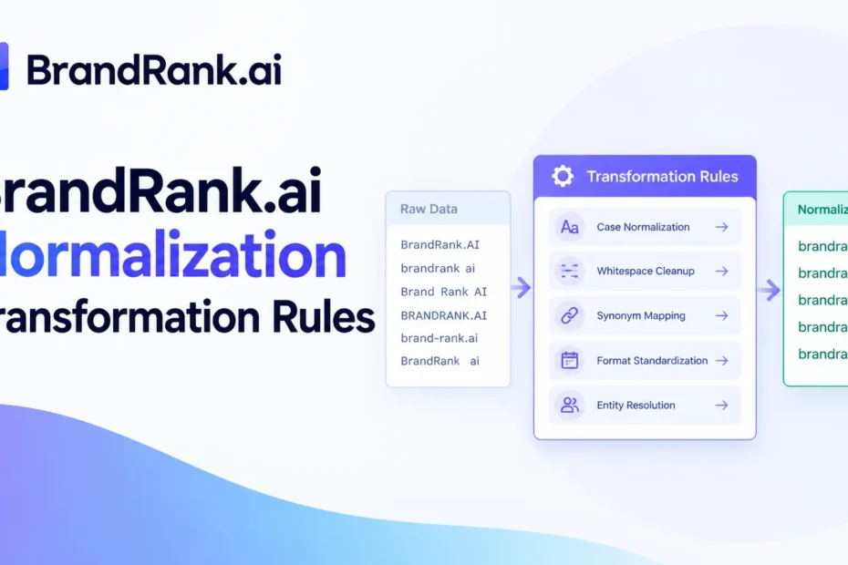 BrandRank.ai normalization transformation rules for standardizing raw data